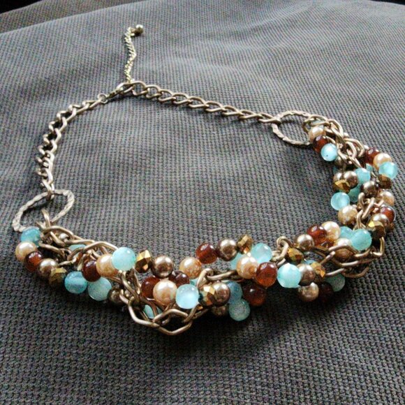 Claire's Colorful Beaded Gold Toned Adjustable Necklace - Picture 11 of 13